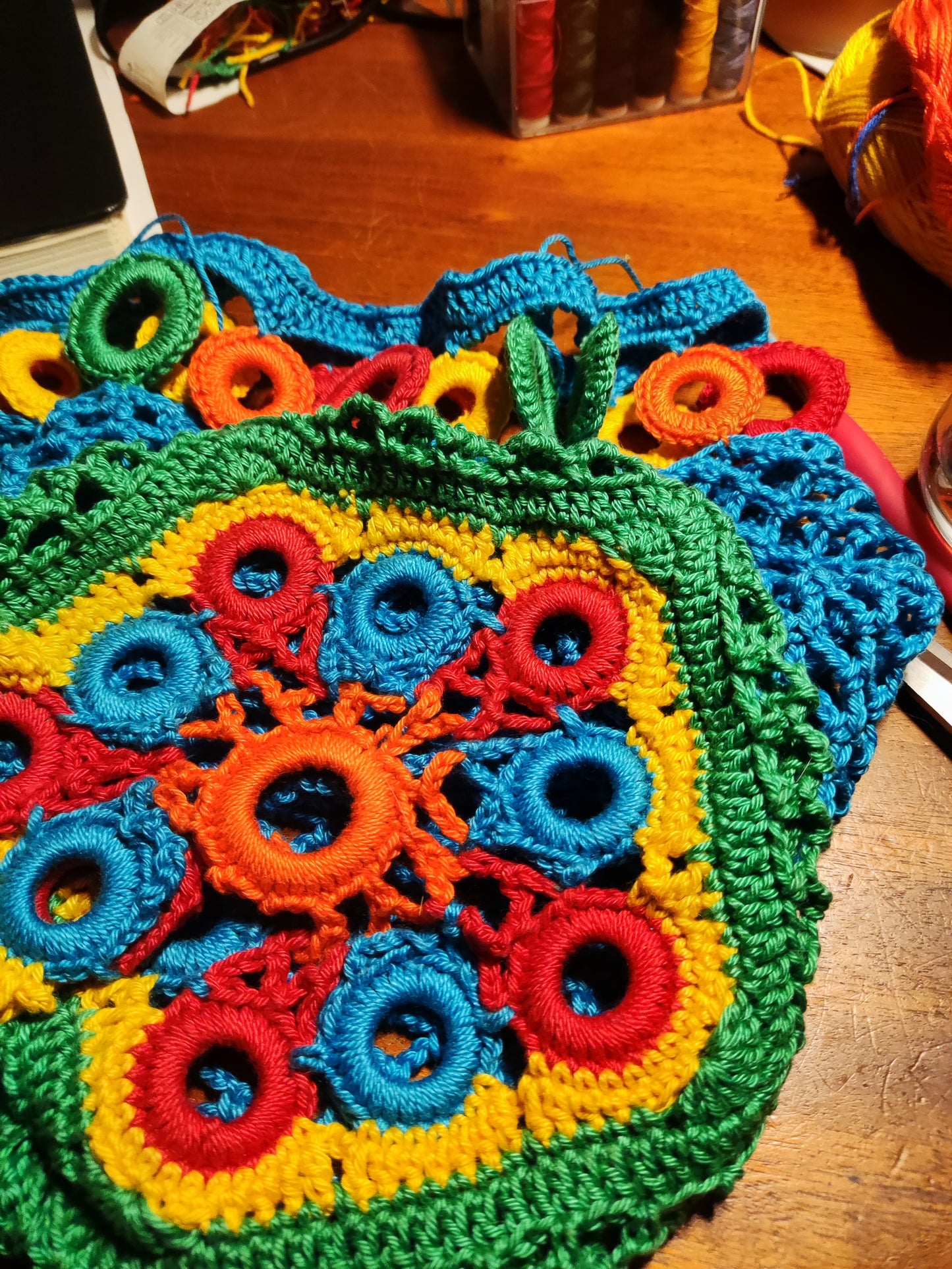 tas gehaakt met ring treksluiting veelkleurig IN REVERSE