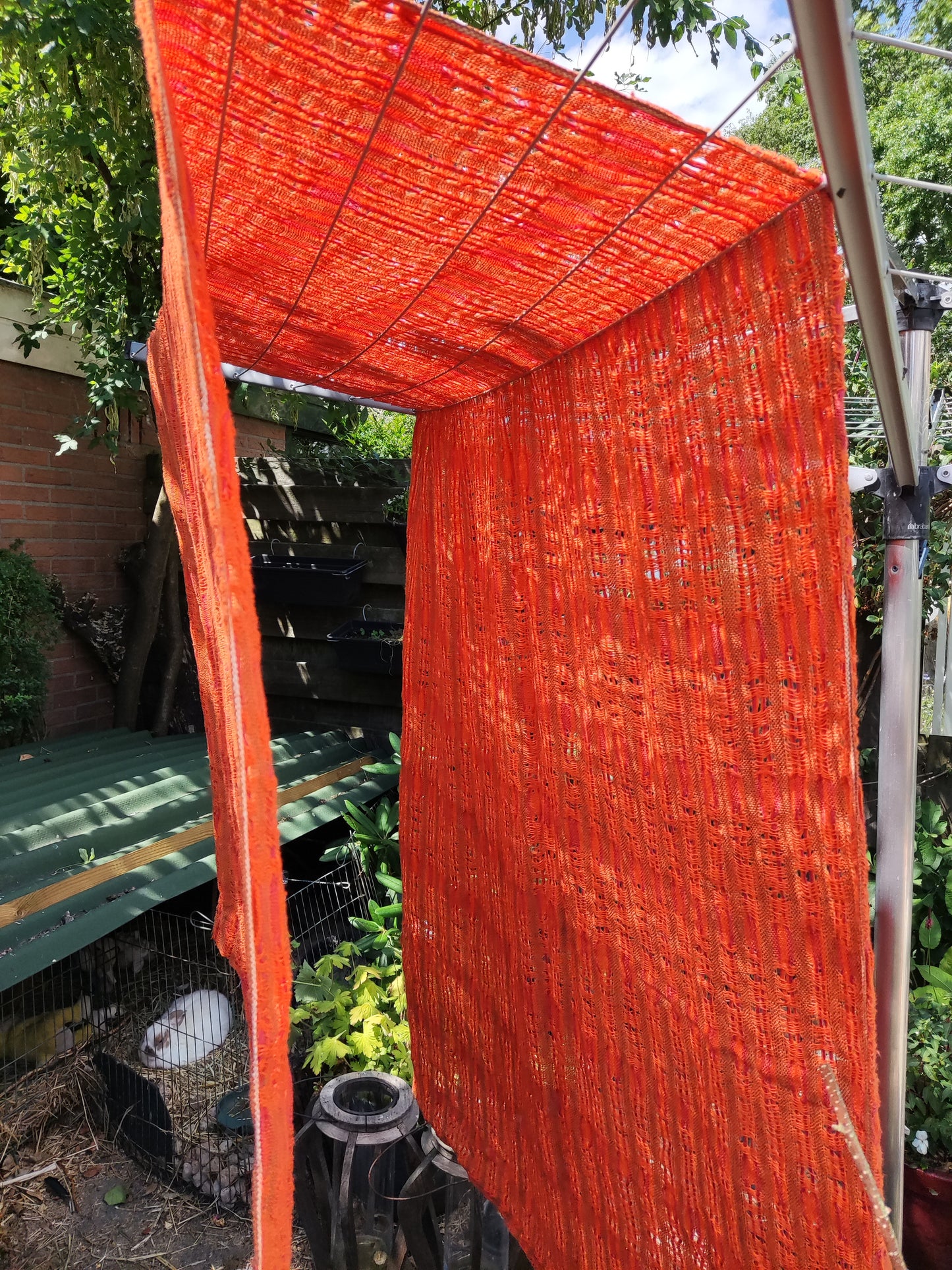 vitrage oranje/roze vintage