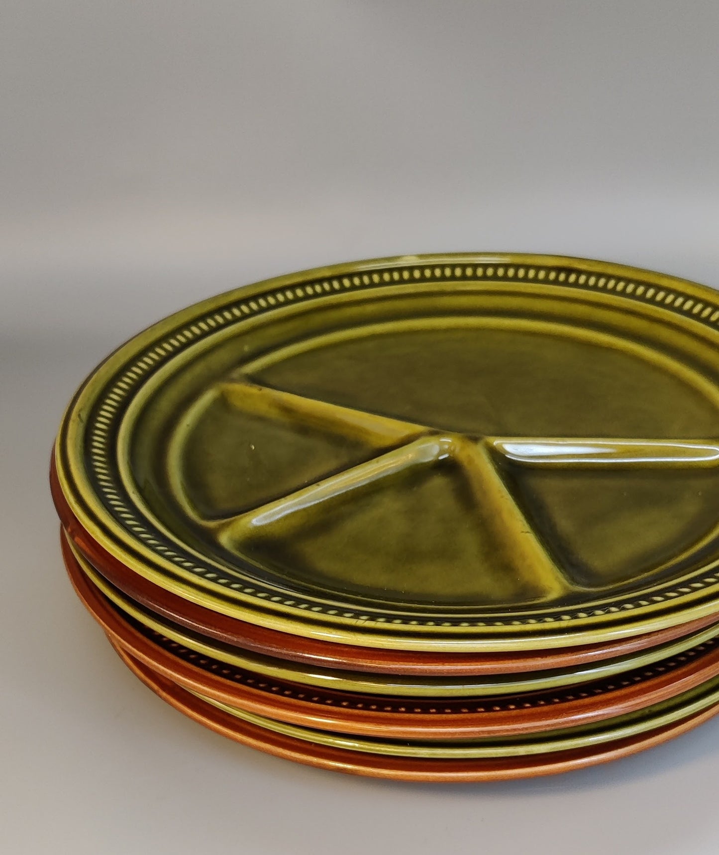 fondueborden set 1 (stippelrand)