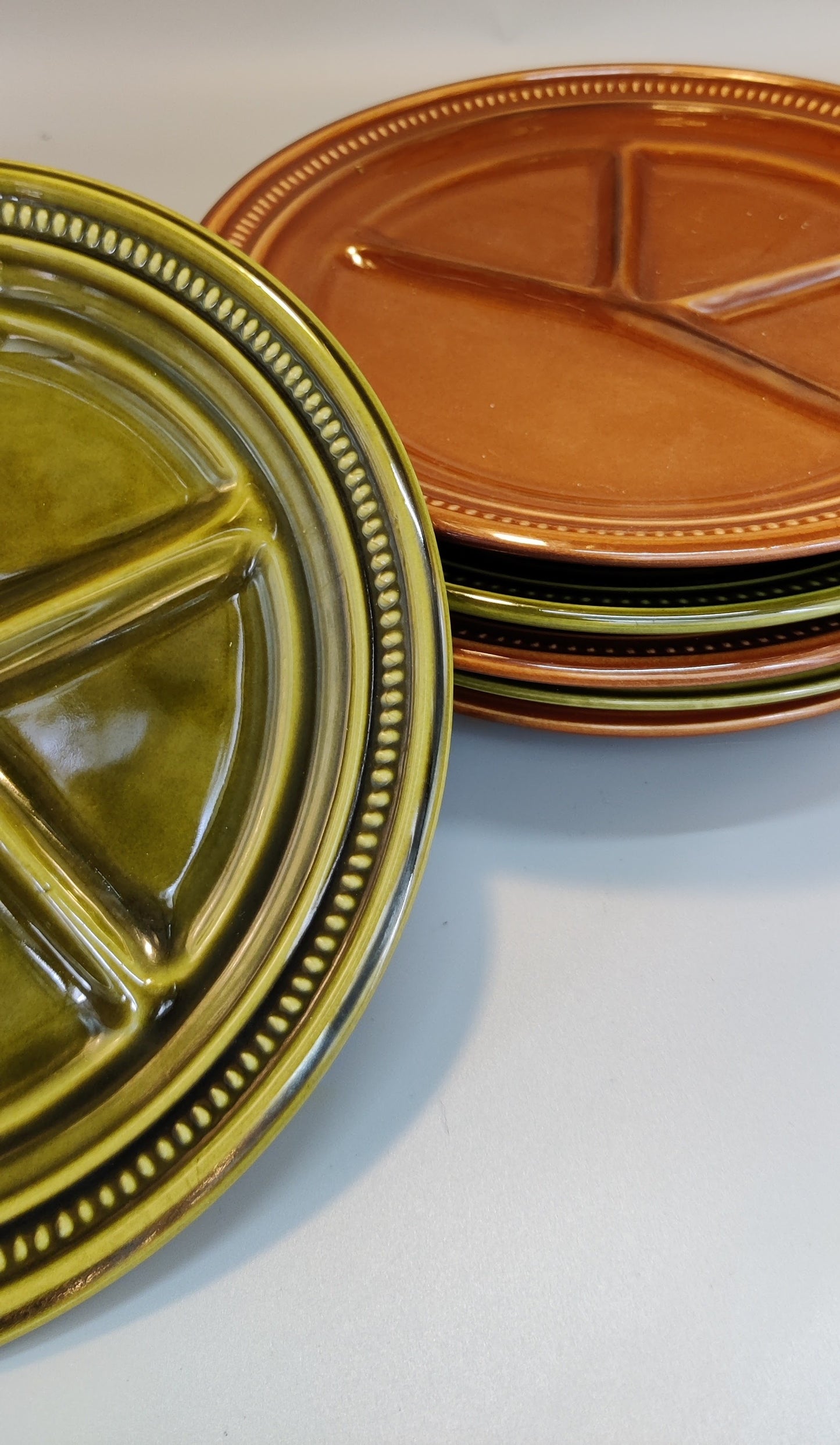 fondueborden set 1 (stippelrand)