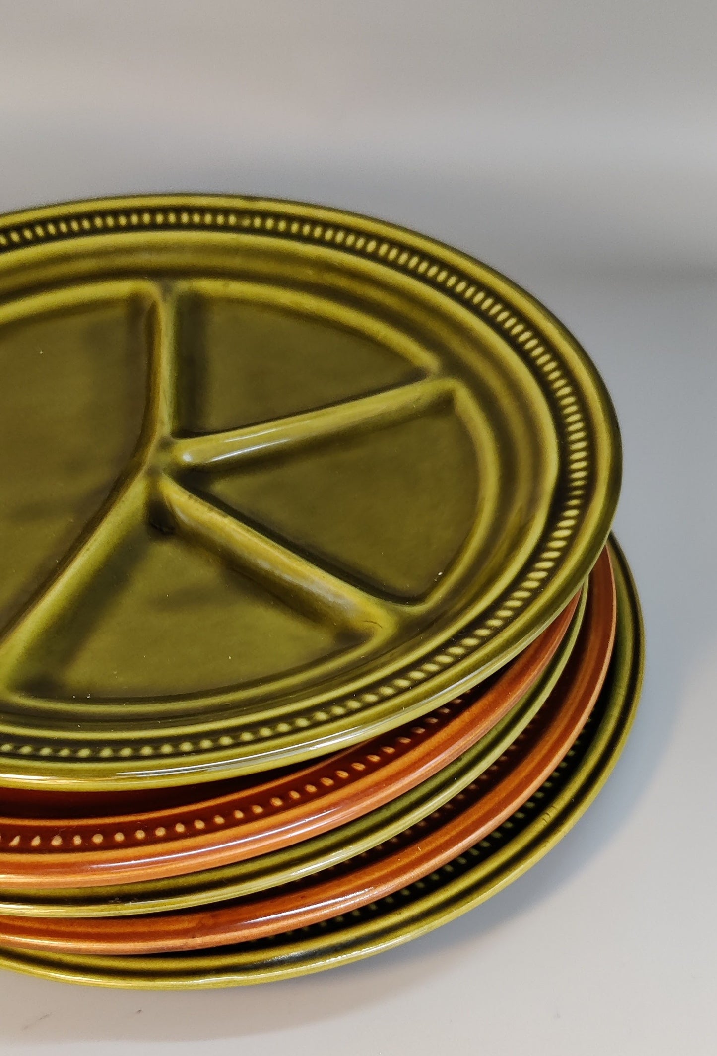 fondueborden set 1 (stippelrand)