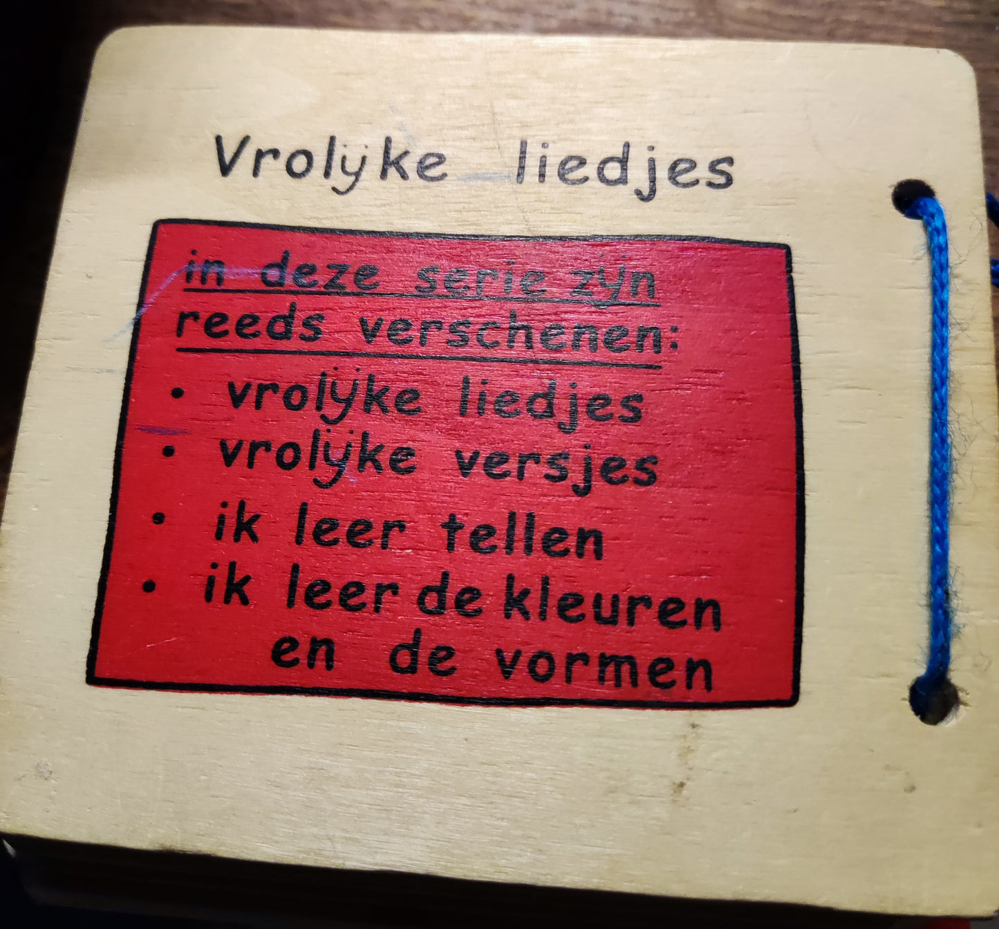 houten boekje liedjes