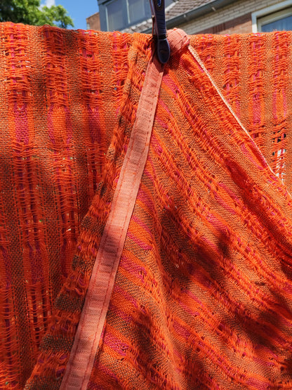 vitrage oranje/roze vintage